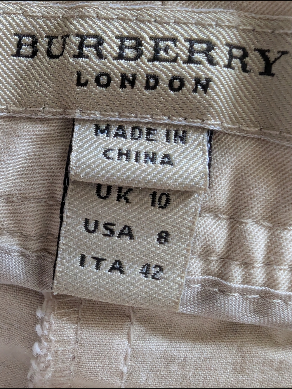 Burberry Cream Chino Bermuda Shorts - Picture 7 of 10